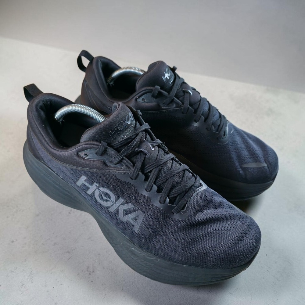 HOKA Bondi 8 Triple Black Men's Size 12 2E 1127953BBLC Running Shoes Sneakers